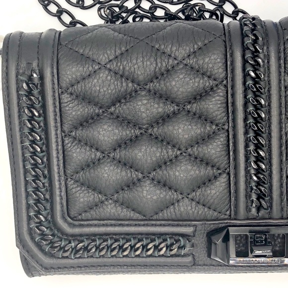 REBECCA MINKOFF QUILTED LEATHER CLUTCH/CROSSBODY - Picture 10 of 15